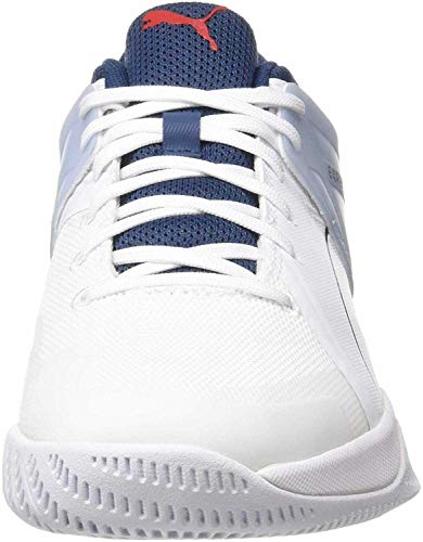 PUMA PUMA Men's Explode EH 2 Football Boots, White Dark Denim High Risk Red Glacier Gray, 7
