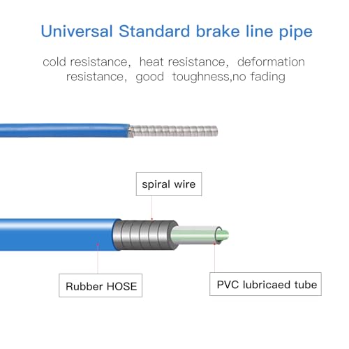 Universal Brake Cable Housing,5mm 3Meters,Lined Bicycle/Bike Brake Cable Housing,Bicycle Brake Cable Gear Wires,DIY Replacement Accessory Kit for Mountain/Road Bicycles with End Caps & Ferrules,Blue - Thumbnail 2