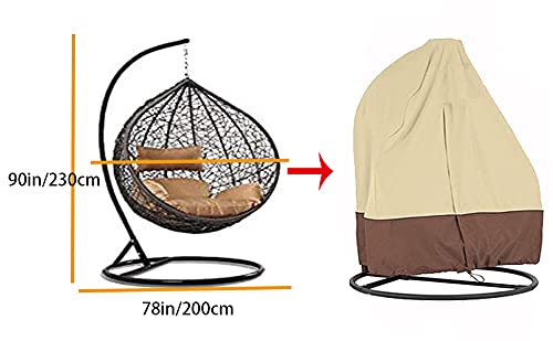 Hanging Chair Cover Patio Stand Cover Wicker Egg Swing Chair Covers 91X80 Inches beige