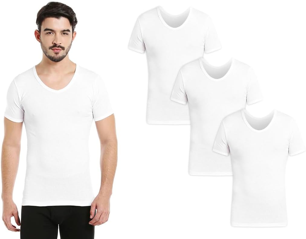 BYC Men's V-Neck Cotton Undershirt (Pack Of 3)