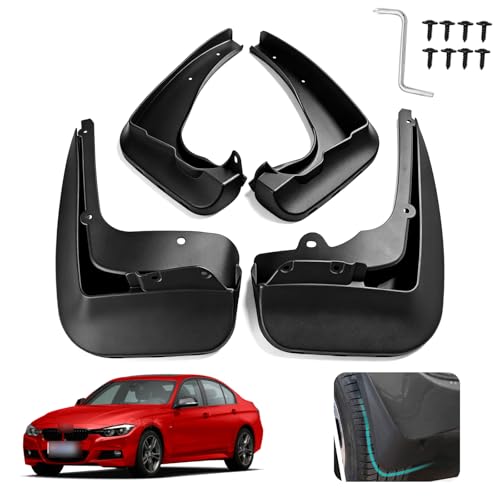 Image of Custom Fit for Mud Flaps BMW 3-Series Sedan F30 2012-2018 Mud Splash Guard Front and Rear 4-PC Set