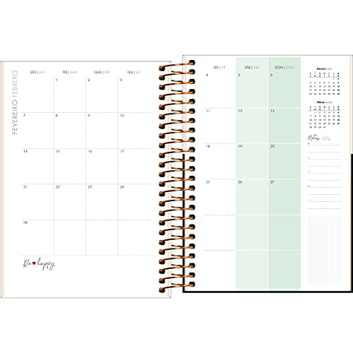 Agenda Espiral Diária 14 x 20 cm West Village 2022 - Estampa Fundo branco com poá - Tilibra