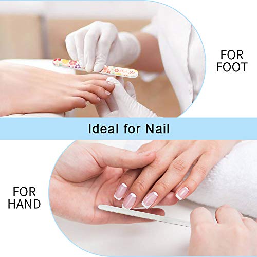 4 Pack Crystal Glass Nail File With Case, Senignol Flowers Nano Glass Nail Shine Buffers Polisher For Professional Manicure Nail Care Fingernail File For Salon &Home Natural Nail Art Use #TOP4