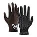 Breathable Non-Slip Equestrian Gloves for Horseback Riding — Cool Ice Silk Fabric, for Ultra-Fiber Thumb Grip, Lightweight & Ventilated for Hot Weather, S/M/L/XL/XXL(Coffee)(L)