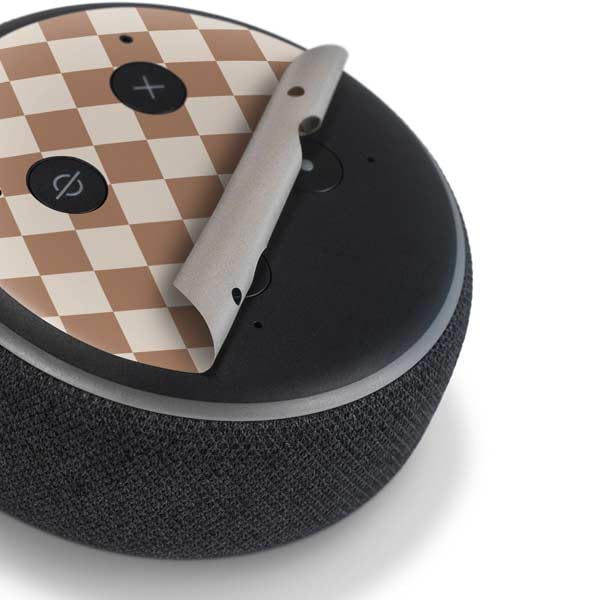 Skinit Decal Audio Skin Compatible with Amazon Echo Dot 3 - Officially Licensed Neutral Checkered Design