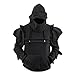 Men's Knight Hoodie Medieval Armor Sweatshirt Retro Mask Elbow Protection Drawstring Hood Pullover Coat with Pocket Black