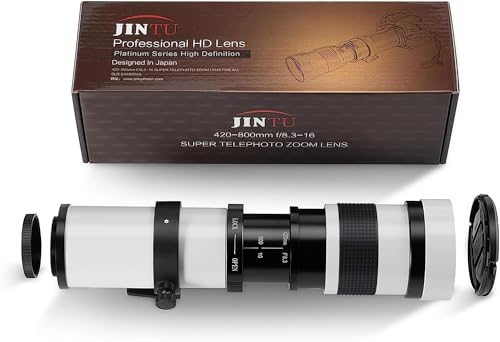 JINTU Telephoto Zoom Lens 420-1600mm f/8.3 Manual SLR Camera Lenses for Nikon D5600 D5500 D3100 D3200 D3300 D3400 D90 D5200 D5300 D7500 D7100