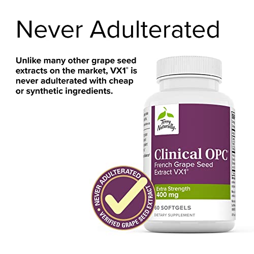 Terry Naturally Clinical Opc Extra Strength - 60 Softgels - French Grape Seed Extract Supplement - Supports Heart & Immune Health, Antioxidant - Non-Gmo, Gluten Free - 60 Servings #TOP5