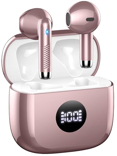 Wireless Earbuds, Bluetooth Headphones 5.4 Deep Bass, in Ear Ear Buds with ENC Noise Cancelling Mics, 40H Playback Bluetooth Earbuds with Mini Case, IP7 Waterproof Earphones with LED Display, USB C