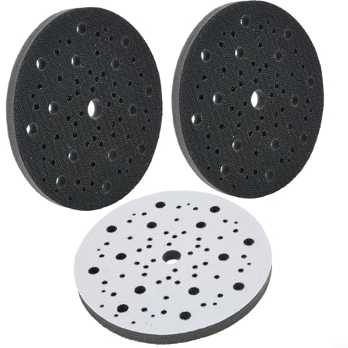 Lot de 3 patins de ponçage avec construction en mousse de 150 mm pour une meilleure performance abrasive