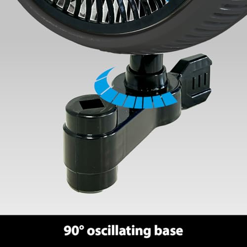RAM AirFLEX 200mm (8”) Oscillating Clip Fan – 25W, Black