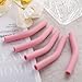 6Pcs Metal Straw Silicone Tips 5/16 IN Wide(8mm Outer Diameter) Food Grade Rubber Straw Covers Flex Elbow Replacement Tip for Stainless Steel Metal Straws, Pink