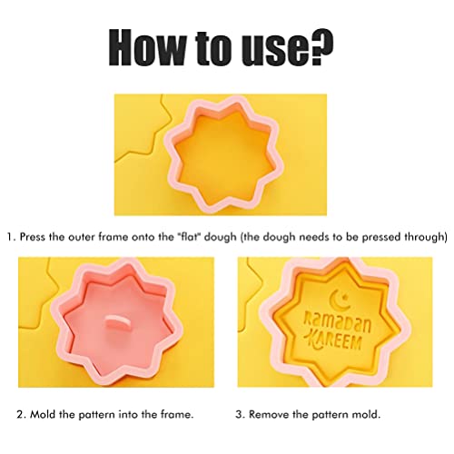 Foto von XGAGHB 8-teiliges Eid-Keksform Set, DIY3D Ramadan Islamischer Muslimischer Keksstempel Keksausstecher 3D Plätzchenformen Fondant Kuchen Keks Gebäck Fudge Ramadan Party Dekoration