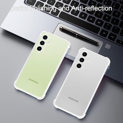 Image of Lustree Back Cover Transparent Case Compatible with Samsung Galaxy A14 5G | Clear + TPU Case with 4 Corner Air Cushion Protection & Camera Protection | Slim& Stylus Cover
