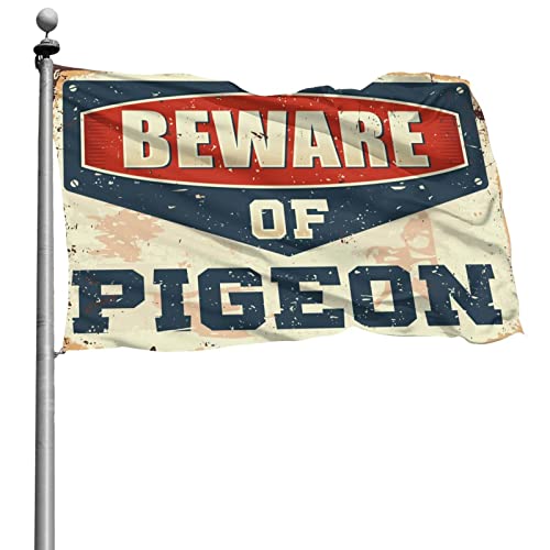 Bandera Beware of Pigeon Flag decoración de patio grande posters para chicos y chicas