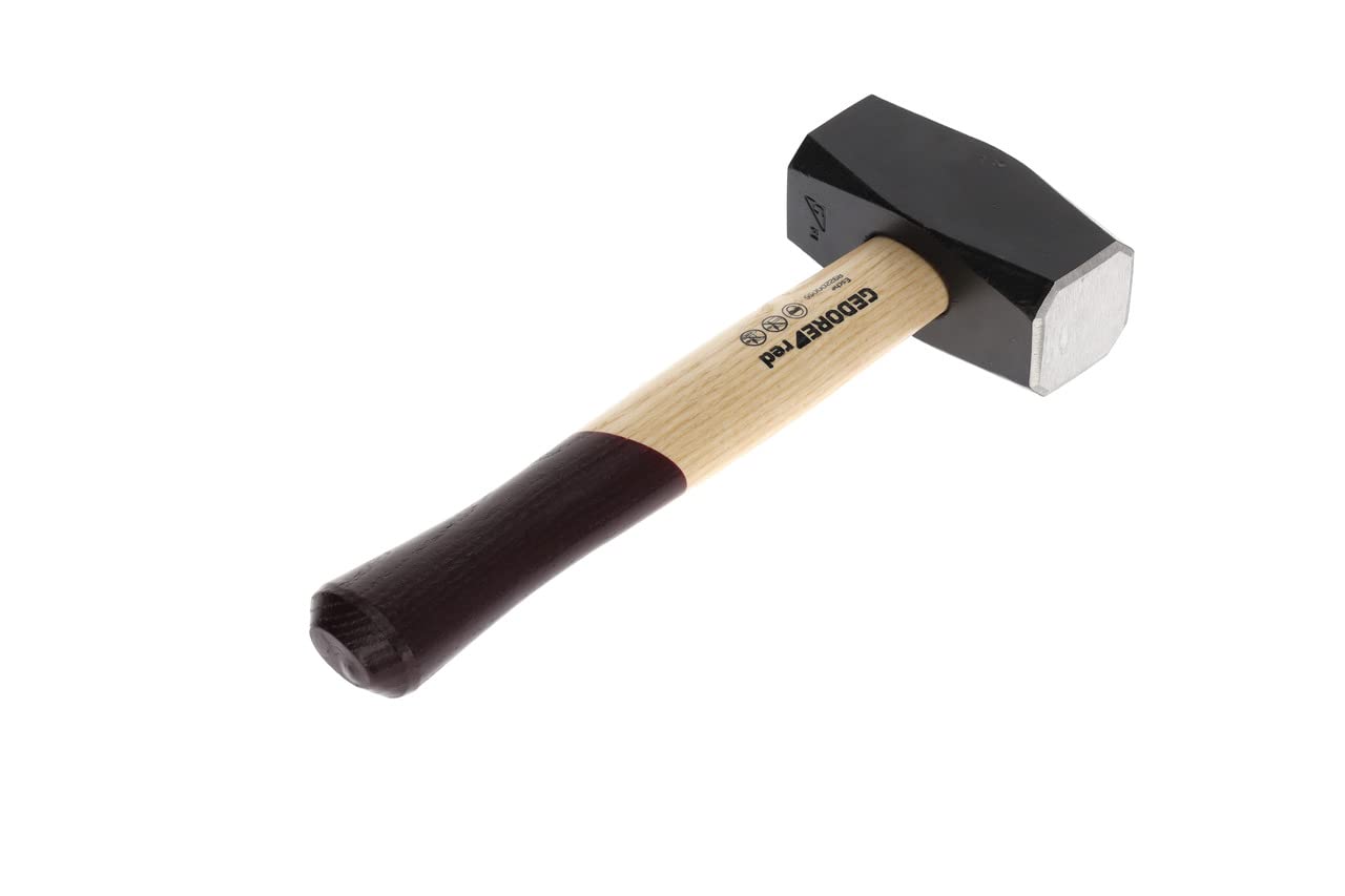 GEDORE red Fäustel mit Holzgriff, 1500 g Kopfgewicht, Hammer mit Eschenstiel, Werkzeug, geschmiedet, Ringkeil, R92200055