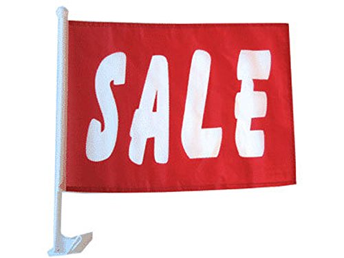 One Dozen Sale (Red) Single-Sided Car Flag