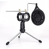 ZRAMO Small size Shock Mount with Pop Filter for Phone Condenser Microphone