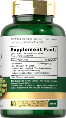 Carlyle CL18042 Triphala Capsules | 1500Mg | 180 Count Supplement thumb #1