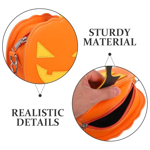 PRETYZOOM Pumpkin Purse Crossbody: Halloween Purse with Chain Novelty Crossbody Bag - PU Shoulder Bag for Women and Girls - Cute Spooky Handbag for Holiday Party3