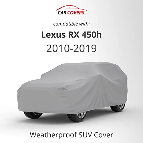 Weatherproof Suv Cover Compatible With 2010-2019 Lexus Rx 450H - Comparable To 5 Layer Cover Outdoor & Indoor - Rain, Snow, Hail, Sun - Theft Cable Lock, Bag & Wind Straps #TOP1