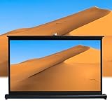 ♥Écran de projection portable : peut tirer l'anneau métallique supérieur pour se rétracter rapidement, conception peu encombrante, parfait pour les voyages.