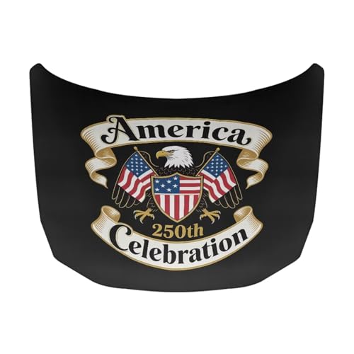 Image of Car Hood Cover, 59x39 Inch US 250 Years Car Hood Wrap Blankets Auto Outdoor Decorations Accessories for Compact SUV Sedans Trucks