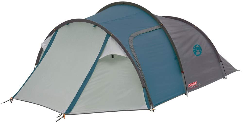 Coleman Zelt Cortes 2/3 Personen, 2/3 Mann Zelt, Tunnelzelt, Festivalzelt, leichtes Trekkingzelt mit Vorzelt, wasserdicht WS 2.000mm