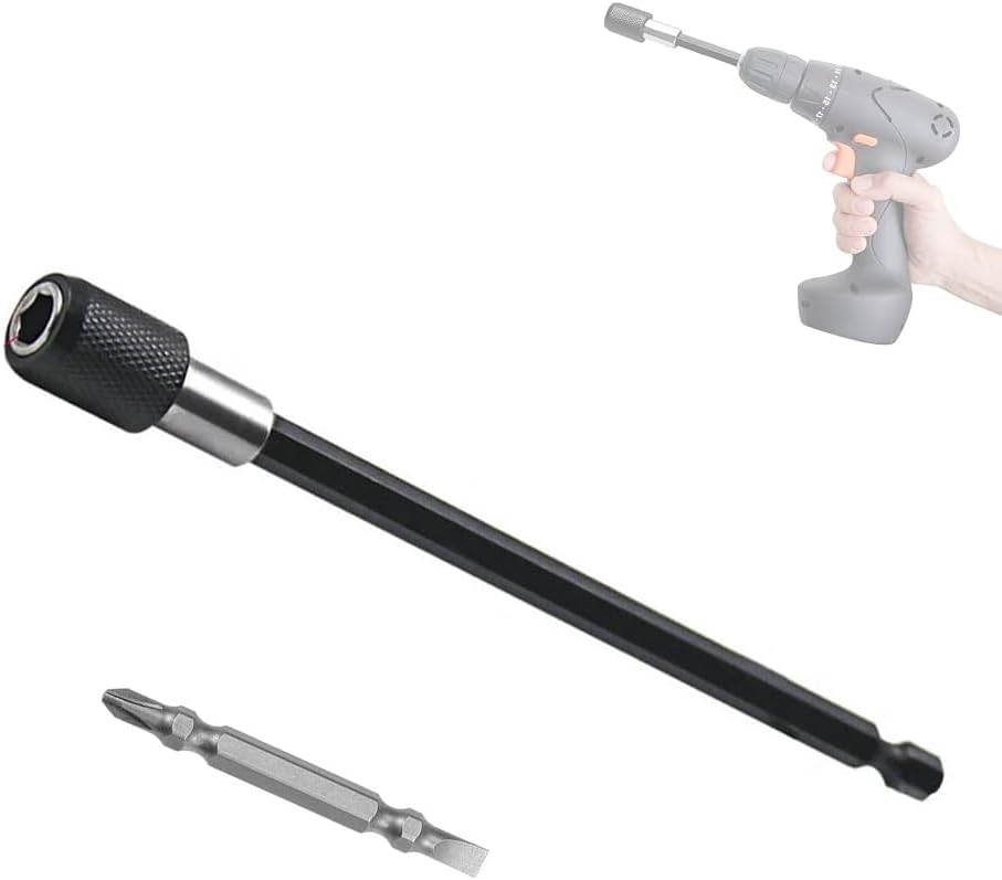 XOYO 1/4 Inch Hex Shank (6inch) Quick Release Bar Socket Screwdriver Bit Holder | Magnetic Extension Chuck Adapter set for Screws/Nuts/Drill/Drive/bit set and Handheld Driver with FREE Screwbit