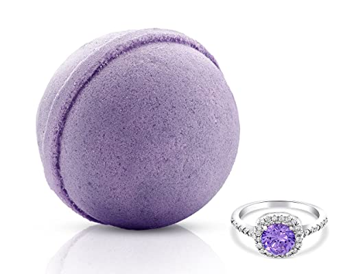 Fragrant Jewels Classic Collection Tranquility Lavender Bath Bomb with Surprise Ring Inside (Size 6)