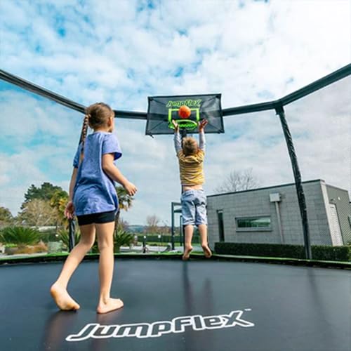 JumpFlex Trampoline with Basketball Hoop - Hero 12FT 14FT 15FT Round Outdoor Backyard Trampoline ASTM Approved with Net Safety Enclosure & Ladder Playset with Fast Assembly - Thumbnail 7