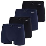 Bugatti Herren Boxershorts 4 Stück (L, 2 x schwarz | 2 x Navy)