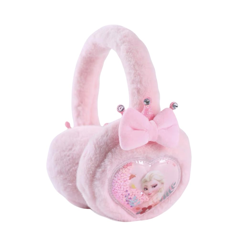 Feifei's Bow Boys Pink Elsa Kids Girl Earmuffs Winter Fleece Thermal Outdoor Warm Plush Ear Warmer (Pink)
