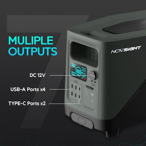 NOVSIGHT 2160Wh Portable Power Station, 120V Lifepo4 Battery Backup with Expandable Capacity, Fast Charging Solar Generator for Home Backup, Power Outage, RVs Camping, Emergencies - Image 3