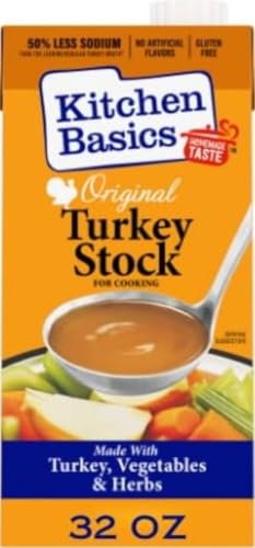 Kitchen Basics Turkey Stock - 32 oz Carton, The Perfect Base for Your Savory Kitchen Recipes and Stocking Up