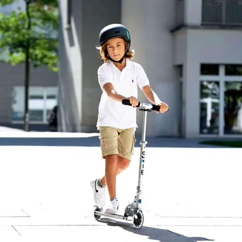 micro™ Sprite LED Kinder Kinderscooter | Cityroller mit LED-Rollen | klappbar und Lenker h&ouml;henverstellbar | ab 5 J. | Tretroller in 6 Farben erh&auml;ltlich Farbe Silver matt