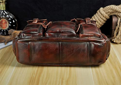 Sac à main en cuir homme marron - Mallette porte-documents ordinateur