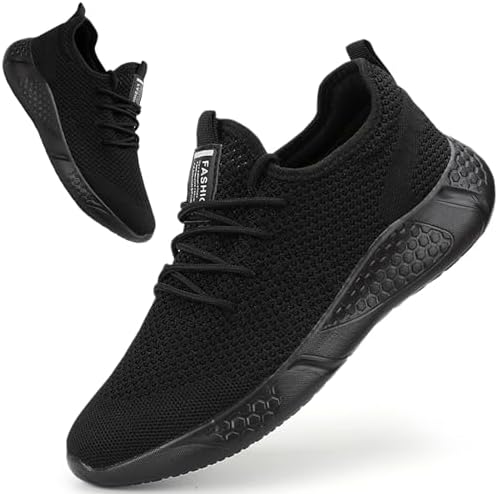 BUBUDENG Sportschoenen voor dames, ademend, lichtgewicht sneakers voor hardlopen, buitentraining, fitness, gym, vrije tijd, wandelen, B zwart, 36 EU