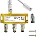 Produktbild TronicXL 3-Fach Sat Splitter IEC Verteiler Antennenverteiler 3fach TV Kabel Adapter Kabelfernsehen Koax zb kompatibel mit für Unitymedia Vodafone Netcom PYUR komro RFT EWE TEL Unicable DVBT DVBC CATV