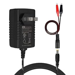 TalentCell AC/DC 12V LiFePO4 Battery Charger, 14.4 14.6V/1.5A Output with Dual Alligator Clips Connector for 4S 12/12.8V Rechargeable Lithium Iron Phosphate Battery Pack