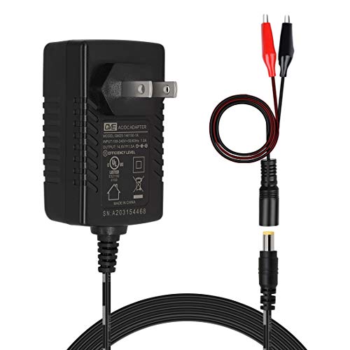 TalentCell AC/DC 12V LiFePO4 Battery Charger 14.4 14.6V/1.5A Output with Dual Alligator Clips Connector for 4S 12/12.8V Rechargeable Lithium Iron Phosphate Battery Pack
