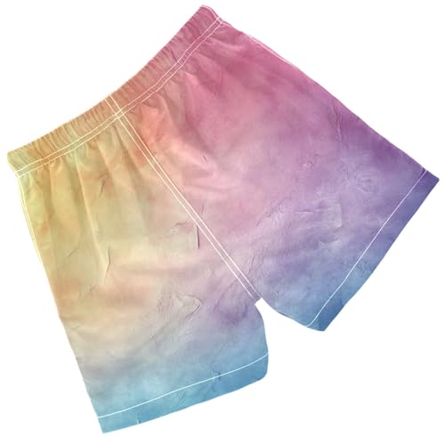 Pigsaly Boys' Swim Board Shorts Purple Rainbow Gradient Boy's Swim Trunks Kids Swimwear XS2