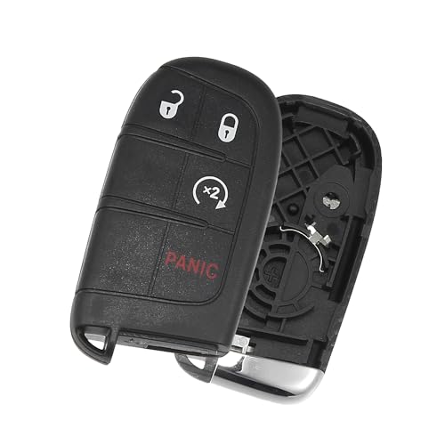 TUCKBOLD Key Fob Shell Case for Jeep Compass Renegade Cherokee 4 Buttons Plastic Replacement | Keyless Entry Remote Control Key Shell Case 1 Pcs for Fiat 500 500x