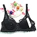BABAOZHOUHE Women Underwear Sexy Push Up Bras 3/4 Cup Padded Lace Sheer Bra Cup Women Bra 80B Black