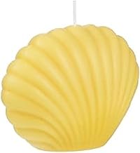 شمعة مصنوعة من شمع طبيهي100% على شكل صدفة لتزيين الغرفة شموع طبيعية معطرة لتزيين المنزل، شموع عصرية لغرفة النوم والحمام، مجموعة ديكور تجريدي جمالي (ًأصفر)