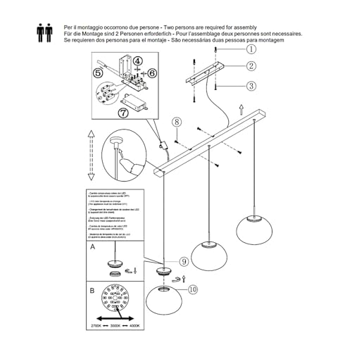 Suspension Fabas Luce Brena LED dimmable intensité variable salle à manger - 4