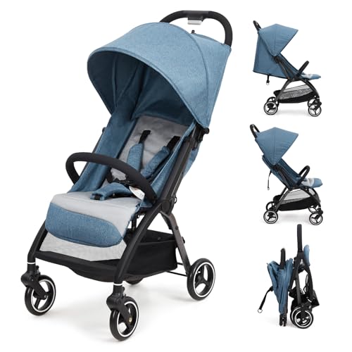 Kinderwagen, Kinderbuggy, Buggy, Zusammenklappen, für Kinder Ab Geburt Bis 22 Kg Mit Liegefunktion, GeträNkehalter, EVA-Reifen, Ultraleichter Kinderwagen