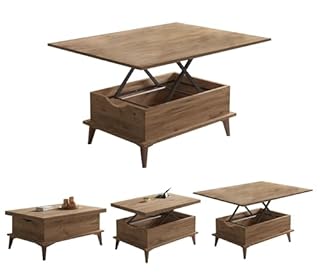 BERA DESIGN Extendable Dining Table 6-8 Seater, Lift Top Coffee Table, Extendable & Foldable Coffee Table Converts to Dining Table