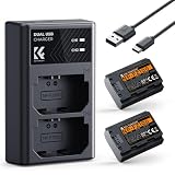 K&F Concept NP-FZ100 2 Pack 2280mAh Batería y Cargador Compatible con Cámara Sony Sony A7iii, A9R y más
