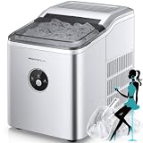 Ice Makers Countertop, 9 Cubes Ready in 5 Mins, 30lbs in 24Hrs, Portable Ice Maker Machine with Ice